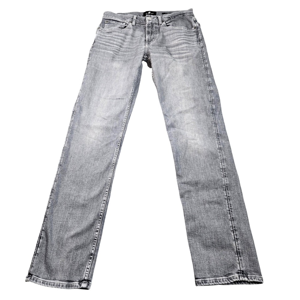 7 For All Mankind Slimmy Jeans Mens 29x32 (tag 31) Gray Light Wash Slim Straight